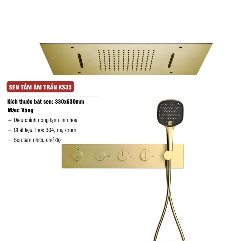 Sen tắm âm trần cao cấp KS35 KT330x630mm