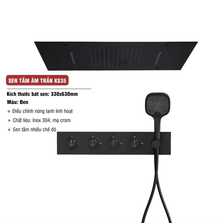 Sen tắm âm trần cao cấp KS35 KT330x630mm