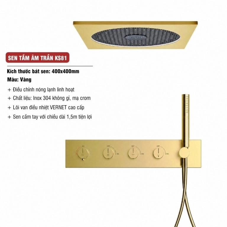 Sen tắm âm trần hiện đại KS81