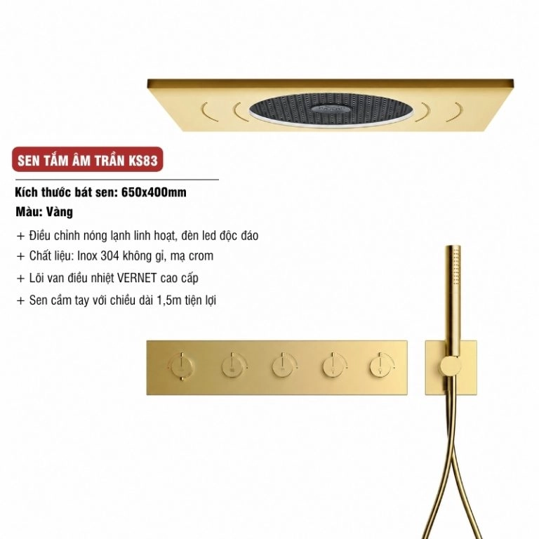 Sen tắm âm trần hiện đại KS83