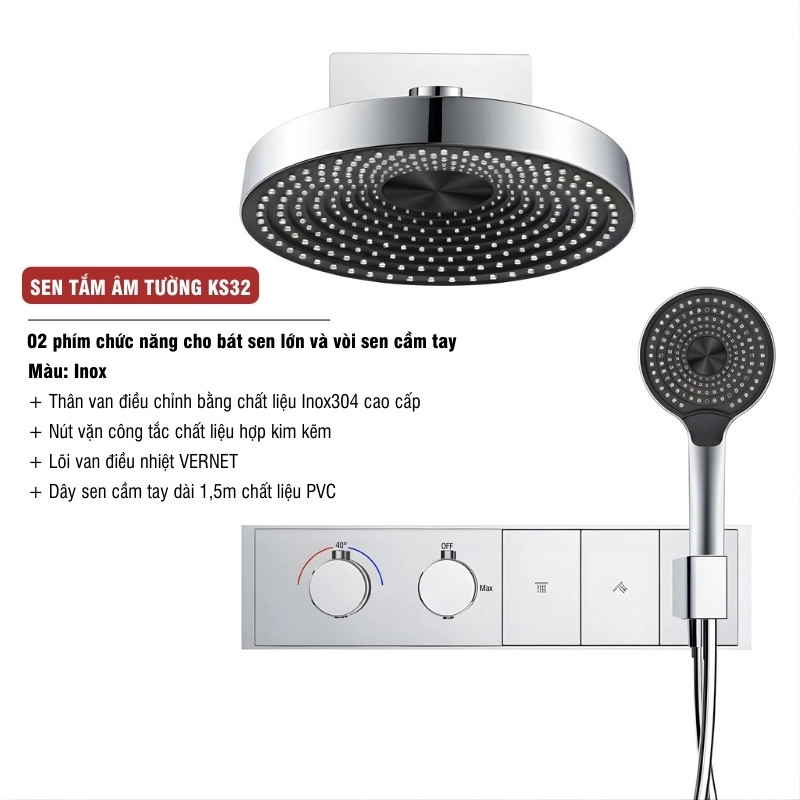 Sen tắm âm tường cao cấp KS32