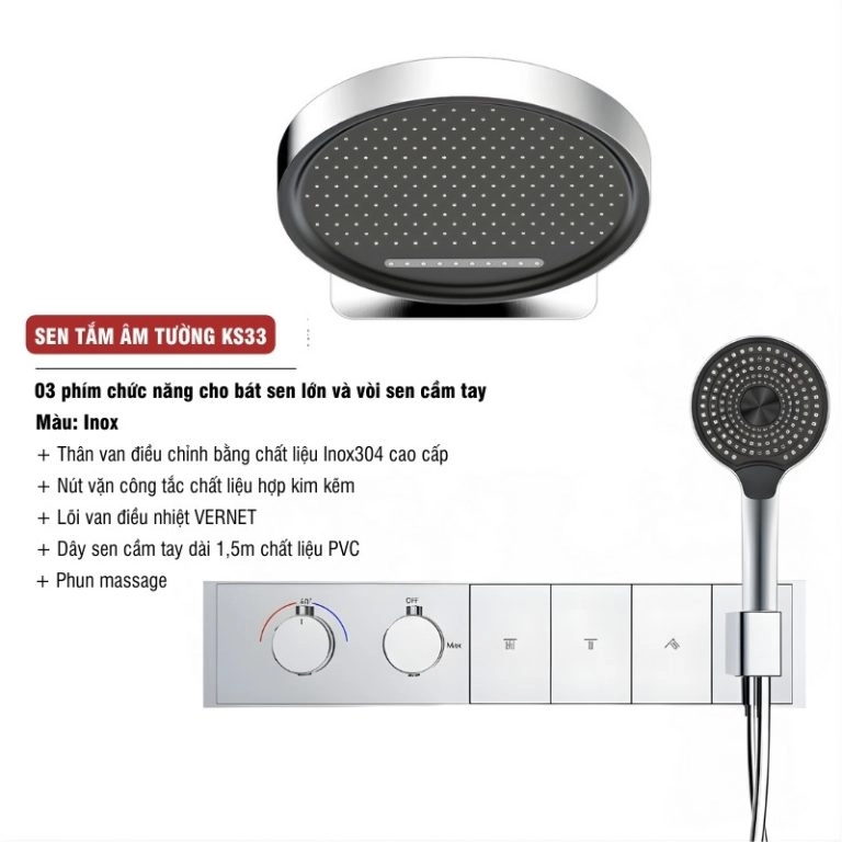 Sen tắm âm tường cao cấp KS33