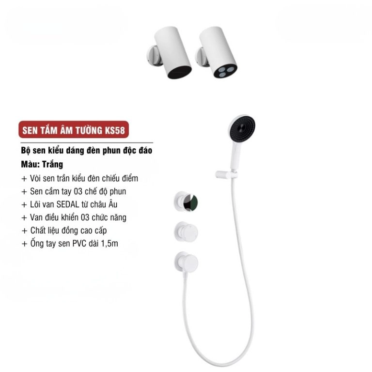 Sen tắm âm tường cao cấp KS58