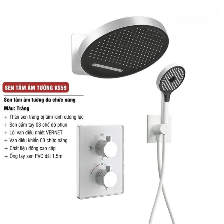 Sen tắm âm tường hiện đại KS59